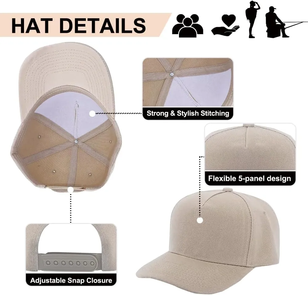 5-Panel Baseball Cap for Workouts, Hiking, Outdoor Sports, Customizable DIY Design, All-Season Comfort Fit, Adjustable