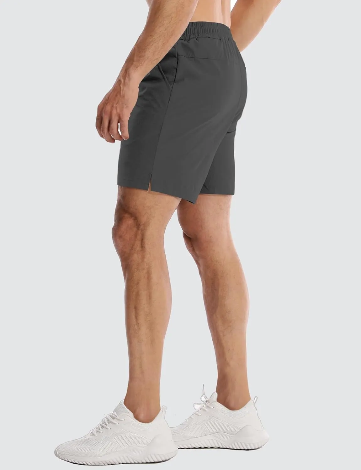 Aolesy Mens Athletic Shorts 7?? Quick Dry Gym Running Shorts with Zipper Pockets Lightweight Workout Shorts