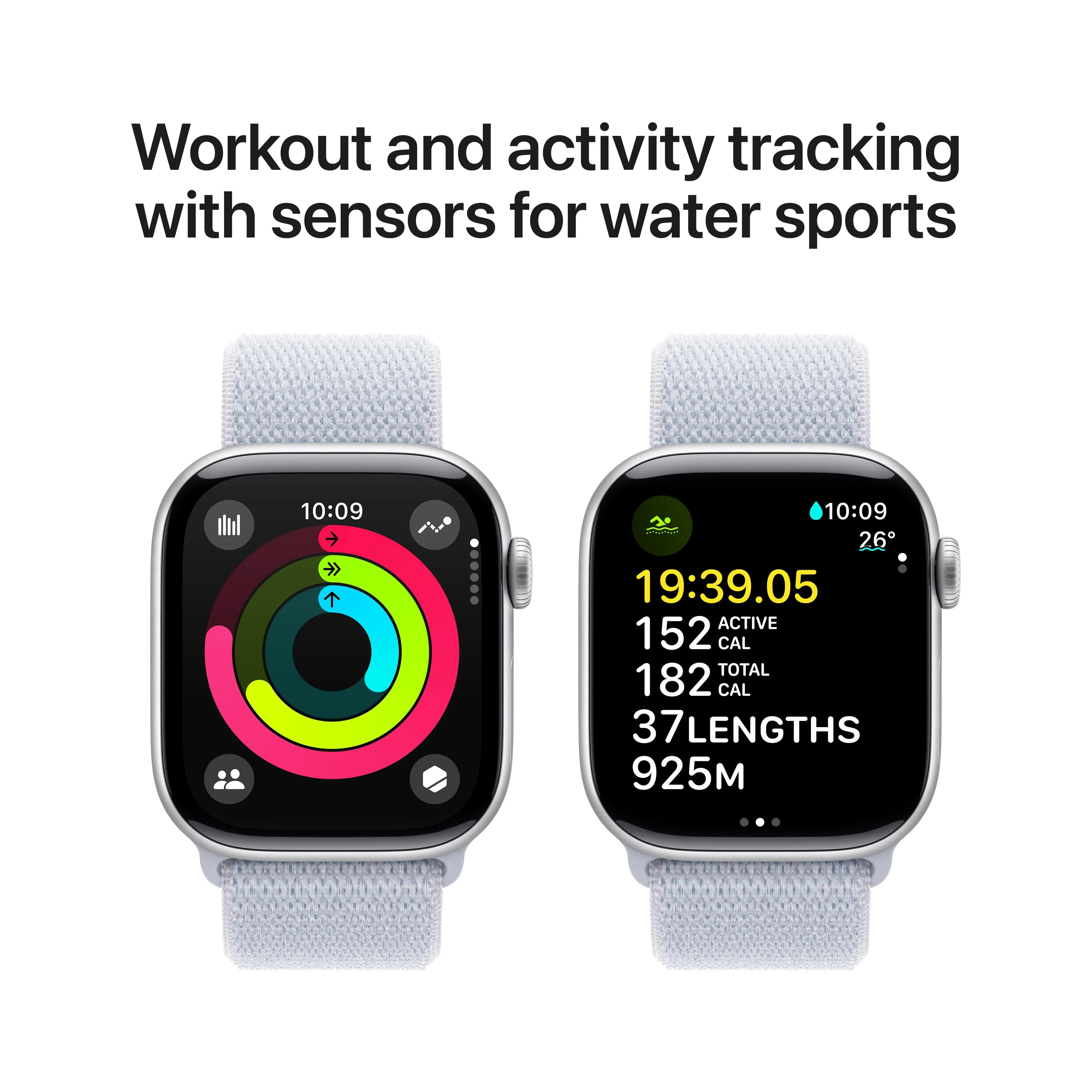 Apple Watch Series 10 GPS   Cellular 42mm Silver Aluminium Case with Blue Cloud Sport Loop