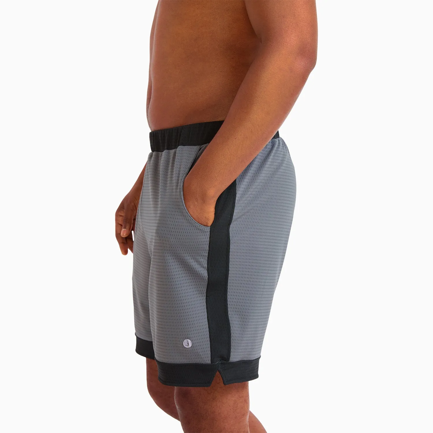 Gray/Black SoftStretch Basketball Shorts