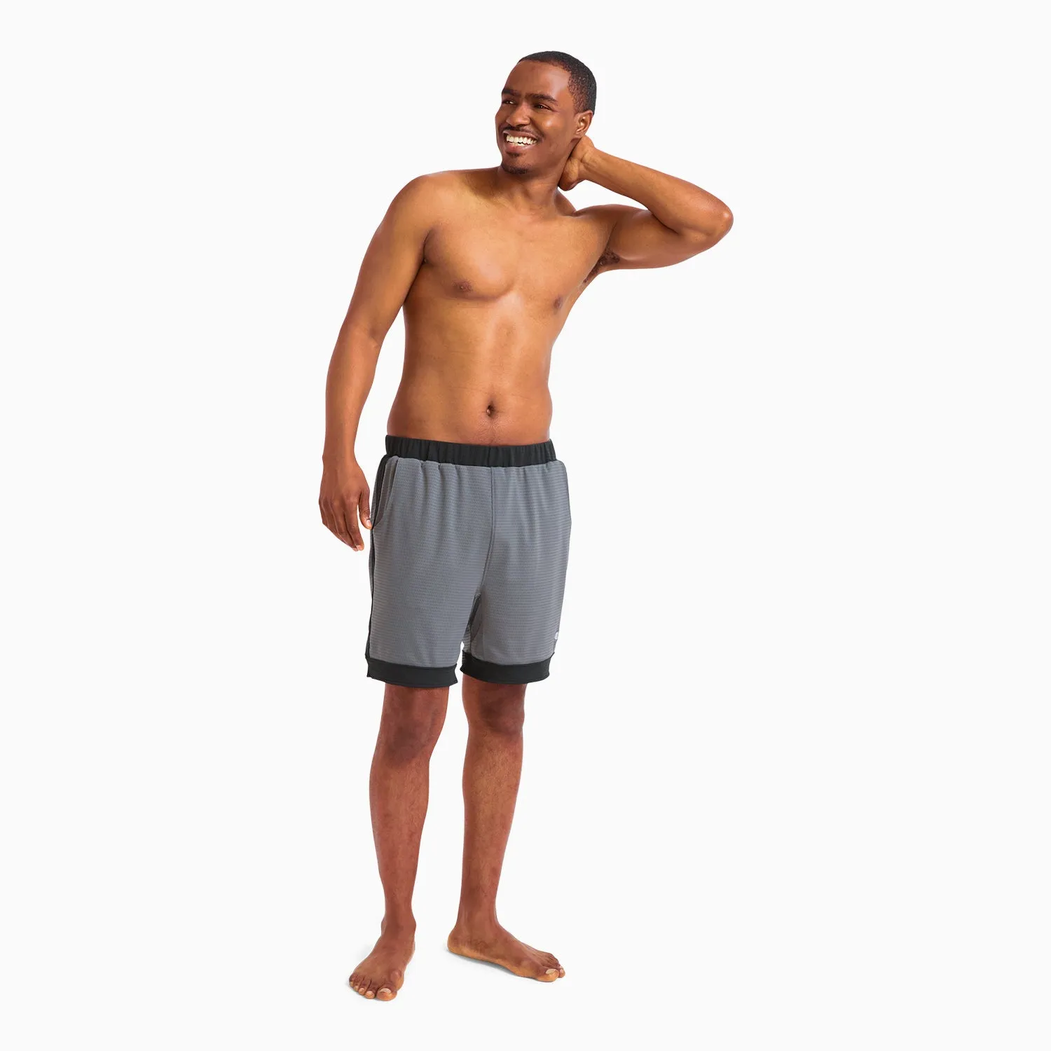 Gray/Black SoftStretch Basketball Shorts