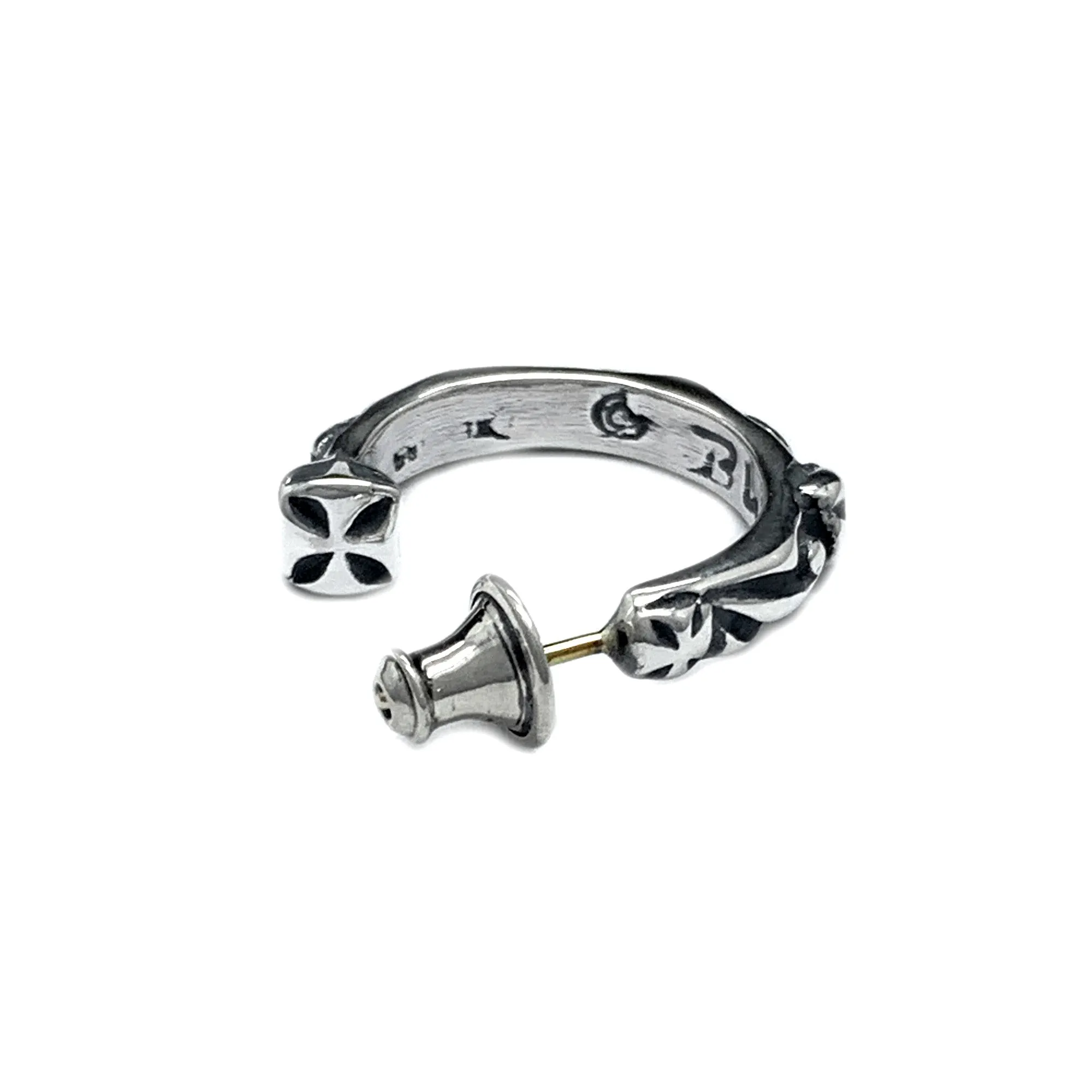 Large Silver Cross Hoop Earrings