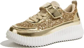 LUCKY STEP Kid's Glitter Running Sneaker Sparkly Braided Shiny Bling Princess Shoes School Athletic Walking Shoes for Children/Boys/Girls
