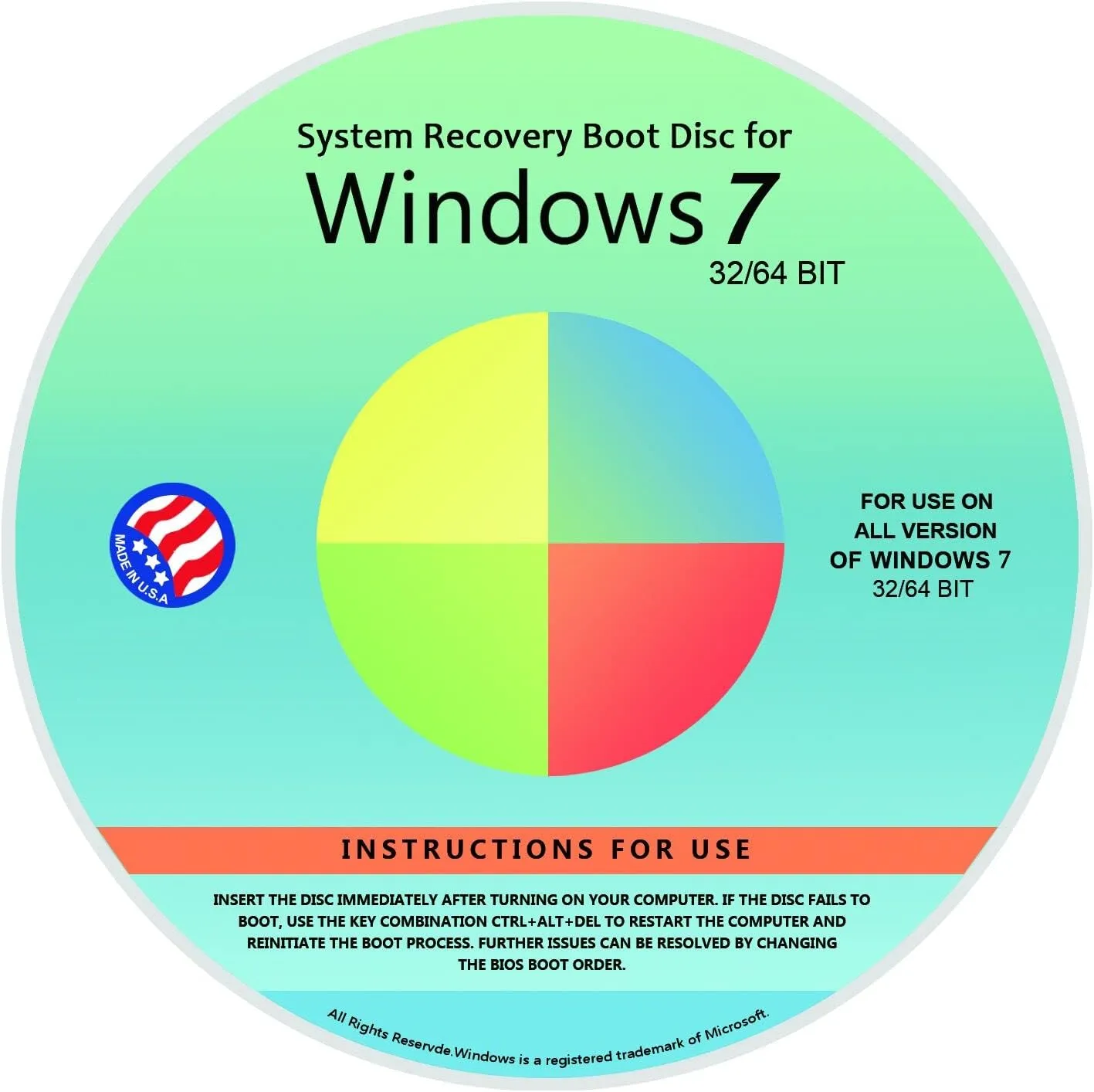 Ralix Reinstall DVD For Windows 7 All Versions 32/64 bit. Recover, Restore, Repair Boot Disc, and Install to Factory Default will Fix PC Easy!