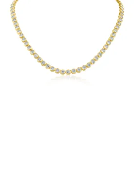 Round Bezel Set Tennis Necklace