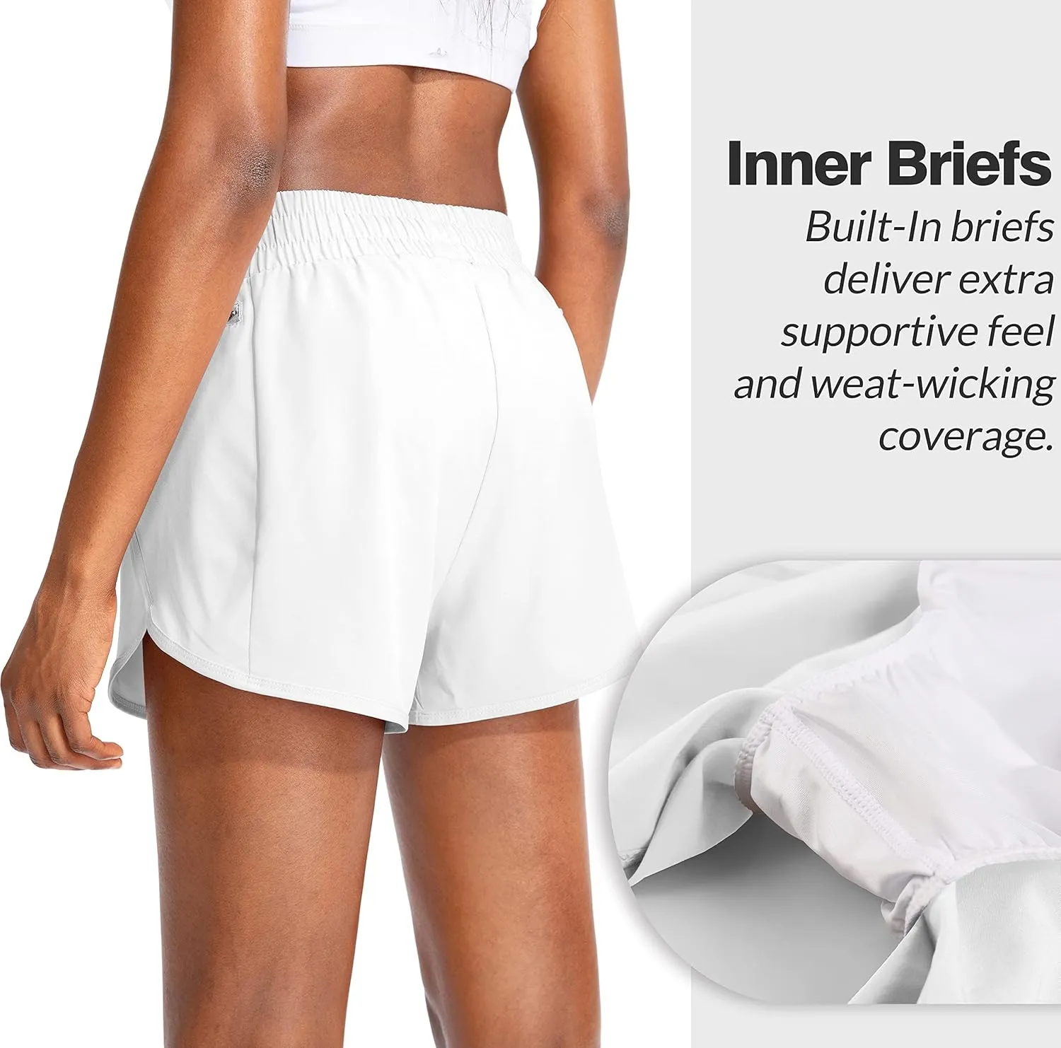 Soothfeel Womens Running Shorts with Zipper Pockets High Waisted Athletic Gym Workout Shorts for Women with Liner