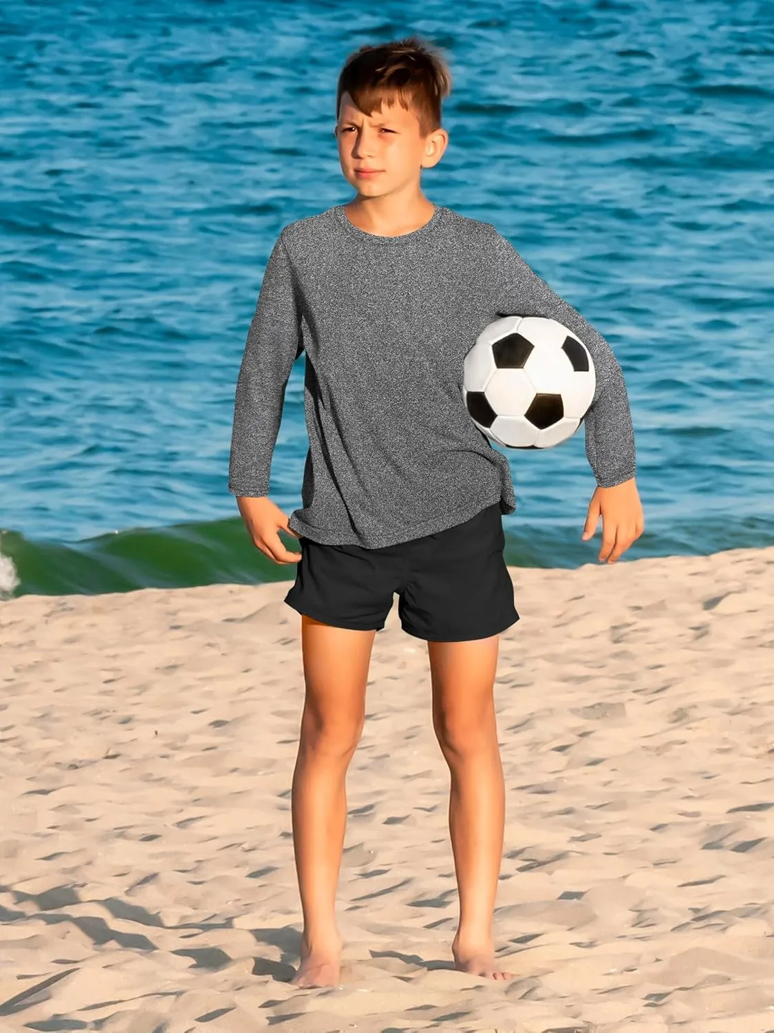 Youth Neon Shirts Dry Fit Long Sleeve Athletic T-Shirts Boys Girls UPF 50  Quick Dry Neon Shirt for Kids 2T to Youth